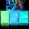 Fluoreszierender Pulver, 3x100g Professionelle Leuchtpigmente, Selbstleuchtend, phosphoreszierend ungiftig, Neon Lichter, Dunkle Pigmente für Weihnachts und Halloweende Koration Grün Blau Cyan(3pcs)