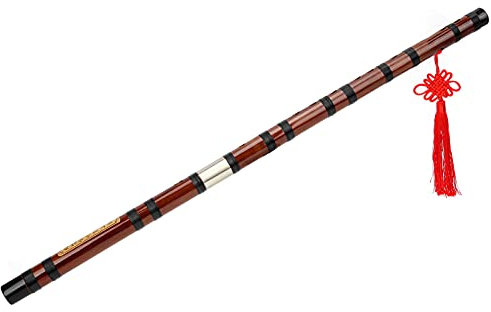 Eujgoov Flöte Bambusflöte, D-Key Bitter Bambus Dizi Traditionelles Chinesisches Instrument mit Tragetasche für Anfänger