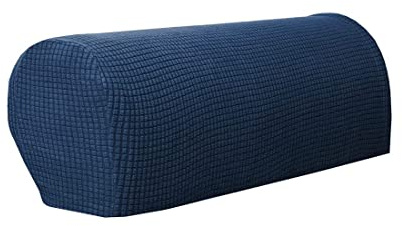 Xlabor armstödsskydd, uppsättning om 2 justerbara spandex, halkfria armstödsskydd, armskydd för stol, soffa, fåtölj, soffa, mörkblå, normal (2 st)