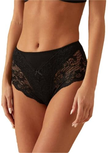 JADEA Slip Midi Donna 792 6 Pezzi - Cotone Modal e Pizzo per Comfort e Raffinatezza, Nero, 2XL