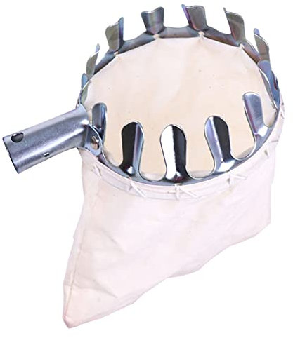Zasiene Recolector de Frutas Fruit Picker Hortícola ​Recogedor Cesta Metal Fruit Picker con Bolsa Colectora Vareador de Aceitunas Jardineria Herramientas para Pera Cítrica Manzana (14 cm)