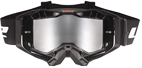 LS2 Cascos Gafas Aura (Negro con Lente Iridium Plateado)