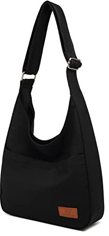 Travistar Damen Handtasche Umhängetasche Mittelgroß Schultertasche Casual Crossbody Bag Tote Tasche für Arbeit Schule Shopper Lässige täglich (Schwarz)
