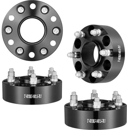 VEVOR Wheel Spacers, 2 6x5.5 Wheel Adapters, 6 Lug Forged Spacer, 78.1 mm Bore Hubcentric M14 x1.5 Studs Spacers, Fit for 1984-2018 Chevrolet, GMC, and Cadillac, 4 PCS Black