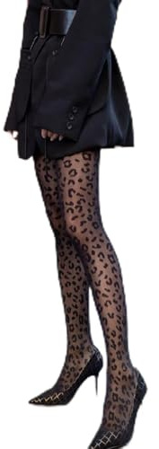 YIBOZI Collants d'été fins et transparents pour femme - Style gothique vintage - Motif léopard