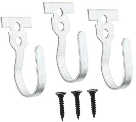 Mikikit 3piezas Ganchos Metálicos para Cortinas Soporte Reforzado para Ventanas y Puertas Accesorios De Drapeado Multifuncionales para Decoración del Hogar y Oficina