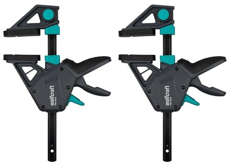 wolfcraft 2 Sargentos monomanual PRO MAX - 8665060 - El sargento de gran fuerza para las máximas exigencias profesionales - ancho de sujeción 150mm