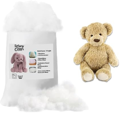 Szfanyangxuan 1 kg de algodón de relleno – algodón de poliéster altamente absorbente para almohadas y bricolaje (certificado Oeko-Tex®) – lavable hasta 95 °C, hipoalergénico