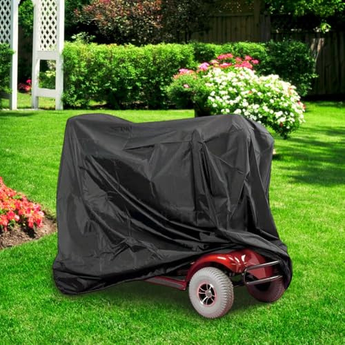 Housse de pluie pour scooter de mobilité - Oxford 210D - Résistante - Imperméable - Avec bande élastique - Pour scooter mobile (noir, 170 x 61 x 117 cm)