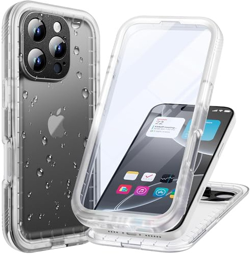 Cozycase Funda Top Antigolpes IP68 Impermeable para iPhone 16 Pro MAX Militar 360 Grado Doble Resistente Waterproof Acuatica Sumergible Agua Carcasa 16 ProMax & Protector Camara Pantalla Estético