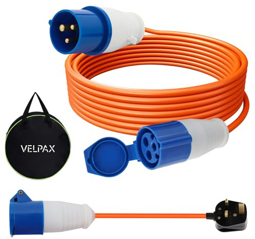 Heavy Duty Caravan Hook Up Cable,10M Extension Lead &0.4M 3 Pin UK Plug,16 Amp Cable 240V Camping Extension Lead,for Campervans & Motorhomes' Everyday Use