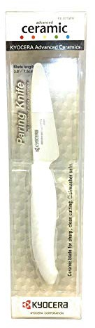 Kyocera GEN WHITE Keramik Schälmesser | Klinge 7,5 cm | ergonomisch geformter Griff | extrem scharfes Küchenmesser | Kochmesser Profi Messer | Messer klein scharf
