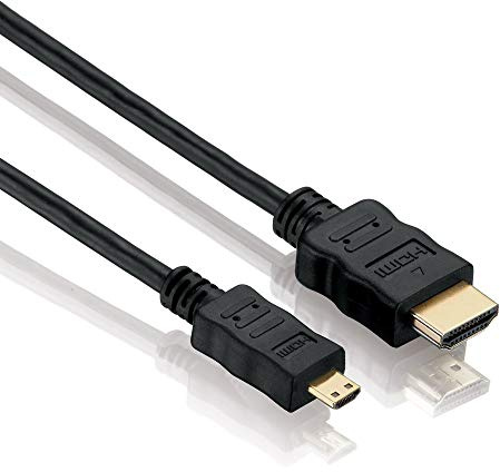 PerfectHD Micro HDMI Kabel | 3m | 4K Ultra HD 2160p | Full HD 1080p | High Speed Ethernet | 3D | ARC | Micro HDMI Stecker (Typ D) zu HDMI Stecker (Typ A) | 3 Meter