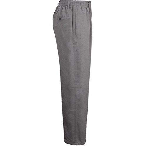 MyShoeStore Mens Smart Rugby Trousers Fully Elasticated Stretch Waist Band with Draw Cord Comfortable Fit Workwear Bottoms Straight Leg Casual Formal Work Pants Size 30-48(Grey,38/27)