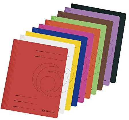 10 Herlitz Manila Karton Schnellhefter/DIN A4 / 10 Farben