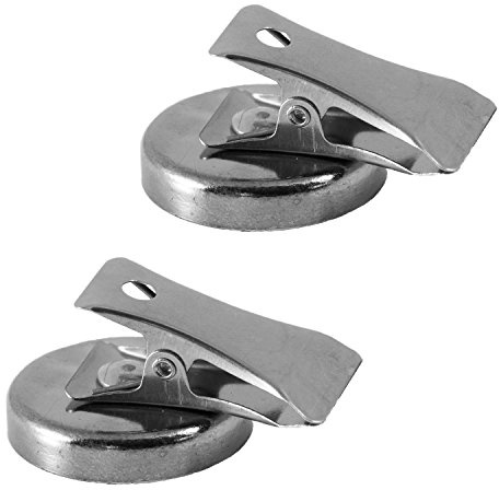 Magnetastico | 2x extra starka metallmagnetklammer | Över 2 kg hållkraft (vertikal) | Super ferritmagnetklämma för kylskåp, anslagstavla, magnettavla | Magnet med klämma, magnetiska klipp för foton