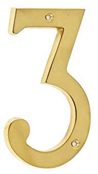 Bebarley 4 Inch Premium Bright Solid Brass Door House Numbers and Street Address Plaques Numbers for Residence and Mailbox Signs.