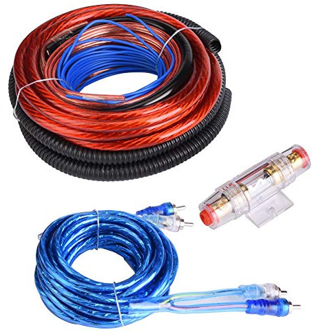 Car Audio Subwoofer Kabel, 4 Guage 2800W Car Audio Subwoofer Verstärker Lautsprecher Installation Kabel Kit Fuse Suit