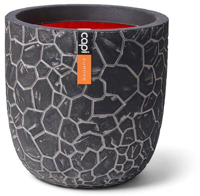 Capi Europe - Blumentopf Kugel Clay NL - 43x41 - Anthrazit - Öffnung Ø35 - Blumentopf für den Innen- und Außeneinsatz - KATC933