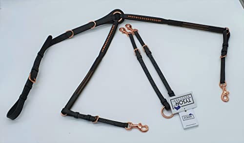 Vorderzeug Deister Braun Roségold Rosa Dunkelbraun Leder weich Strass Glitzer Hilfszügel Tysons (Vollblut)