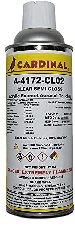 Cardinal Paint A4172 CL02 Clear Semi Gloss Powder Coating Touch-Up Spray Paint | Car Parts and Repair Refinishing Clear Coat for Permanent Sealing of Coated Surfaces