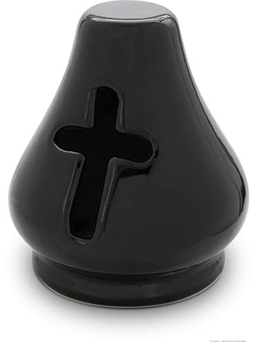 Kerazo Bougie funéraire en céramique - 14 x 16 cm - Noir