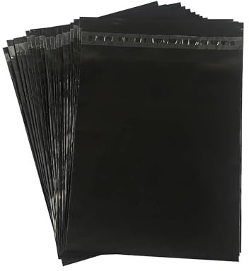 huruirui Versandtaschen Warensendung 40x50cm/20Stück Schwarz Versandbeutel Blickdicht Selbstklebend Versandtaschen Plastik Versandtüten für Kleidung Logistikverpackungen Transport Verpackungskarton
