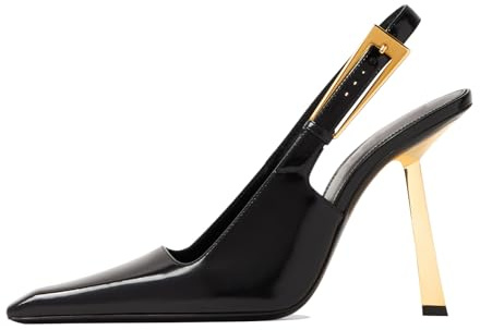 Vertundy - Scarpe da donna con tacco a spillo, décolleté con punta chiusa, in oro, per abito da sera e feste