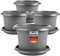 SUSTANIA Lot de 4 pots de fleurs élégants de 40 cm de diamètre - Grand pot de fleurs anthracite avec soucoupe - Robuste et résistant au gel - En plastique - Pour jardin, balcon, terrasse