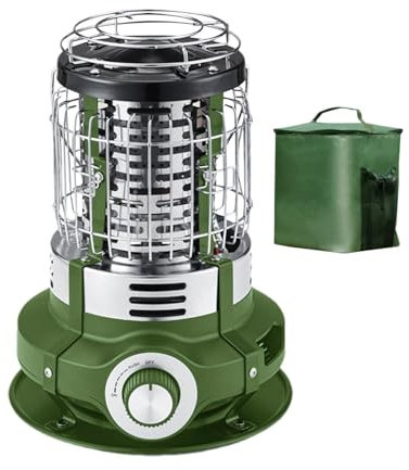 Veeteah Riscaldatore da terrazza per esterni, riscaldatore da campeggio, portatile, 1500 W, per esterni, con protezione antiribaltamento, per campeggio
