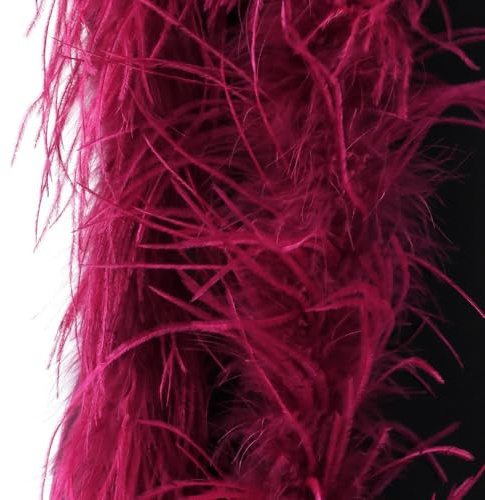 Boa en plumes, bouquet de plumes moelleux, longueur : environ 2 m, guirlande à plumes, écharpe unie en plumes d'autruche, accessoire de costume pour Charleston années 20, carnaval, bordeaux
