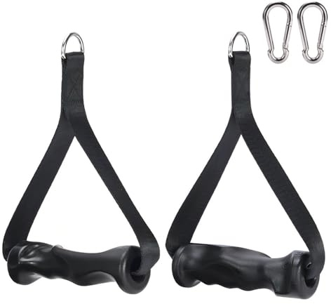 Handtag för fitnessband, 2 st halkfria enhandshandtag, ergonomiska kabeldraghandtag med kraftig D-ring för hemmagym med kabeldragning och styrketräning