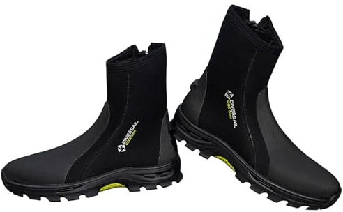 Hellery Bottes de Plongée Bottillons En Néoprène Chaussures de Mer Chaussons Antidérapants avec Fermeture Éclair et Semelle En Caoutchouc Adapté pour La