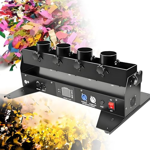 GIZMIT Lanceur de confettis électrique Portable à 4 Coups, avec télécommande, idéal pour Les scènes, Les Mariages et Noël