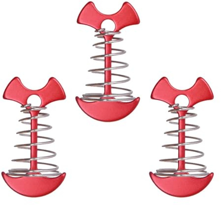 FOMIYES 3 Stück Fischgräten Zeltheringe aus Rostfreiem Stahl mit Federhaken Bodenanker für Campingzelt Terrassen und Steganwendungen Wetterfestes Zeltzubehör