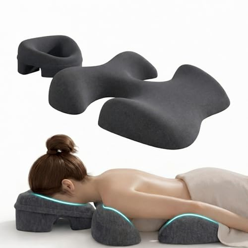 Almohada para Masaje de Cabeza, Reposacabezas de masaje para cama, Almohada de Soporte para el Pecho, Almohada de Masaje Boca Abajo,cojín de masaje con agujero para SPA, Salón, Masaje Cama