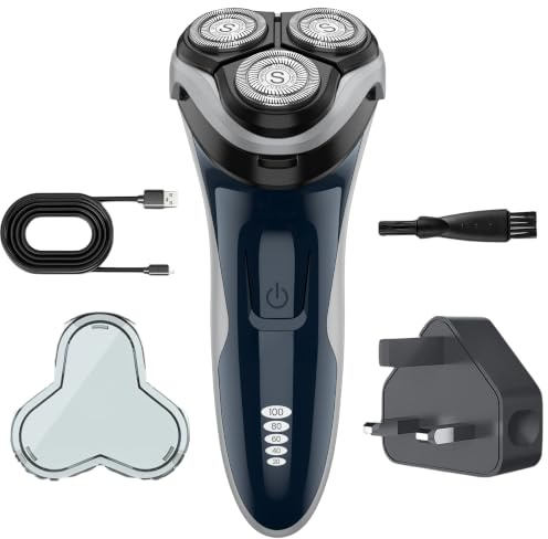 WESTWE Rechargeable Electric Razor for Men: 120 Mins Type-C Electric Shaver | 1-Hour Fast Charge,30 Days Use - Ipx7 Waterproof Wet/Dry Shave In Shower - With Pop-Up Trimmer & Adapter
