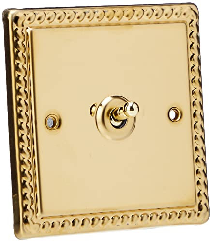 Varilight - 1G 1 or 2W 10A Classic Toggle Switch Georgian Brass - XGT1