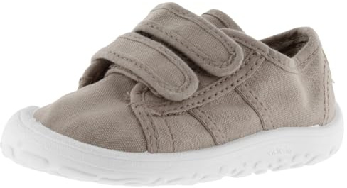 Victoria Basket Basse Unisexe Respectueuses Barefoot Bosco Toile Teintée Drec & Double Fermeture Auto-Agrippante 1370111 pour Enfants Beige 21