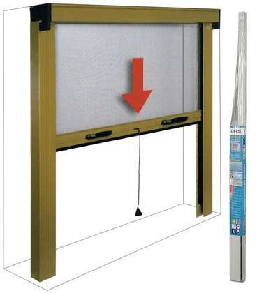 Insect Screen Roller Blind/Collapses Down For Window 160 x 160 cm bronze