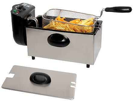Freidora Eléctrica Aceite 3,5L MaxellPower de Acero Inoxidable 2000W con Termostato Ajustable, Cesta Extraíble y Indicador LED – Gran Capacidad, Cocina Rápida y Segura
