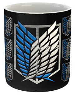 clothinx Kaffeetasse mit Aufdruck AoT Scouting Legion Schwingen Blau/Weiß aus Keramik Fassungsvermögen 340ml
