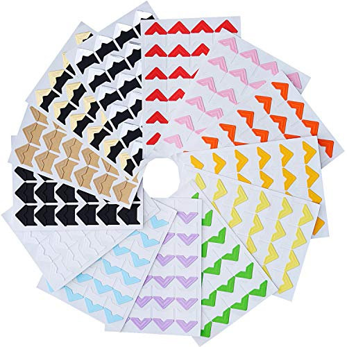Bkrdty Foto Ecken Selbstklebend 312 stück Mehrfarbig Selbstklebende Papier-Aufkleber für DIY Fotoalbum Scrapbook Album Tagebuch Bild Dekoration