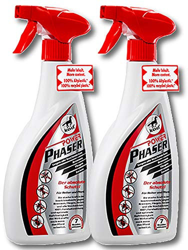 Leovet Power Phaser | Doppelpack | 2 x 550 ml | Insektenschutzmittel für Pferde | Zur Abwehr von Insekten und Bremsen | Mit natürlichen Pflanzenölen | ADMR konform