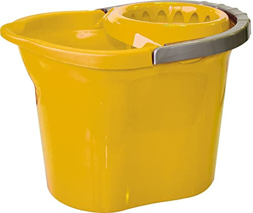 La Briantina Secchio Lavapavimenti con Strizzatore, in Plastica, Capacità 11 Litri, Colore Giallo