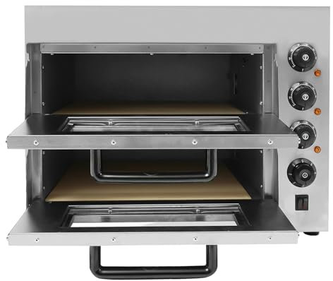 Horno de pizza de dos pisos, horno eléctrico para pizza, 3000 W, temporizador de 1 a 60 minutos, apto para cocineros profesionales y gourmets