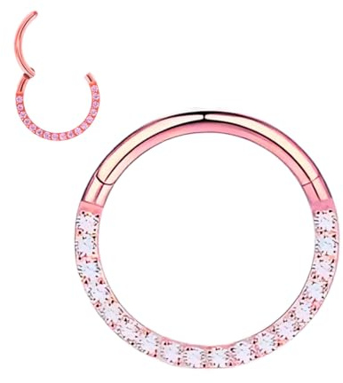 Medinah 16 g titanium näspiercing septum piercing – universellt gångjärnssegment för septum, näsa, läpp, öra – gauge 1,2 mm – nostril piercing i guld, silver och roséguld, 1,2mm | 9mm, Titan, Kubisk