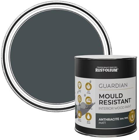 Rust-Oleum Grey Guardian Mould Resistant Interior Wood Paint in Matt Finish - Anthracite (Ral 7016) 750ml