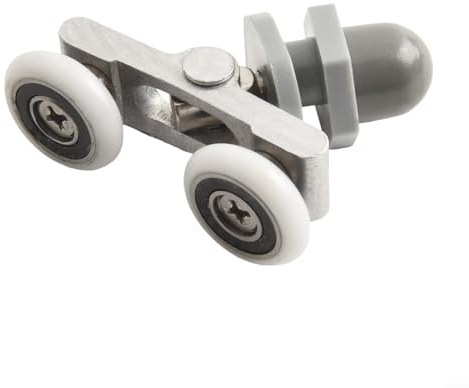 Set di 4 rotelle doppie per porta della doccia, con struttura in ottone e nylon con cuscinetti in acciaio inossidabile, ruote da 19 mm a 27 mm di diametro per uno scorrimento silenzioso e scorrevole