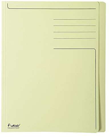 Exacompta 441005E 100er Pack Aktendeckel Forever mit Beschriftungsfeld aus Recycling Karton 280g für DIN A4 gelb Sammelmappe Dokumentenmappe ideal für Büro und Schule